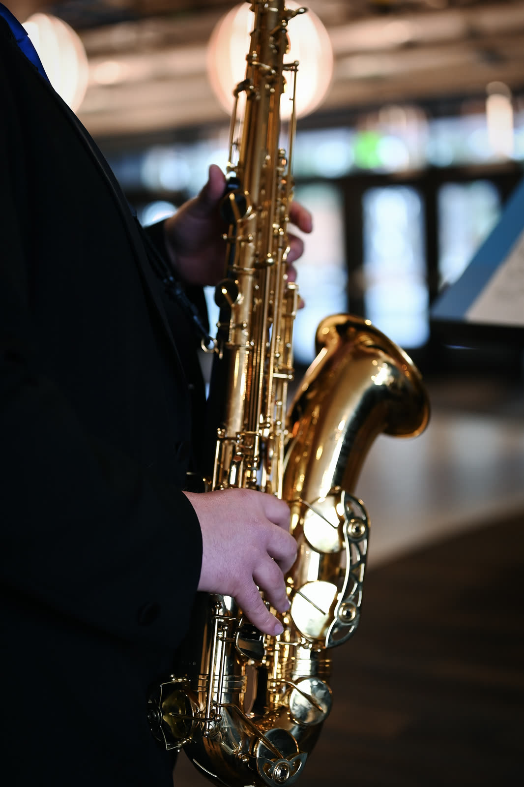 Close-up of a saxophone solo