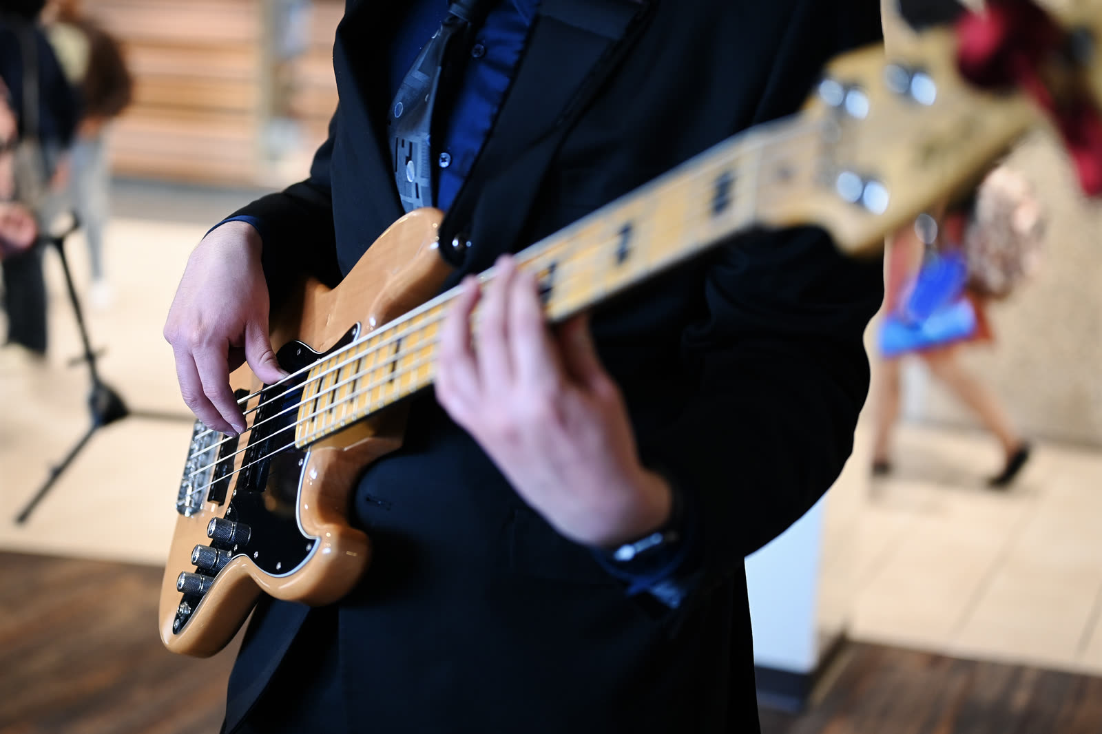 5 O'Clock Five bassist performing